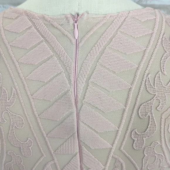 Saints + Secrets Small Dreamy Long Sleeve Blush Pink Ruffle Mini Dress - Picture 14 of 15